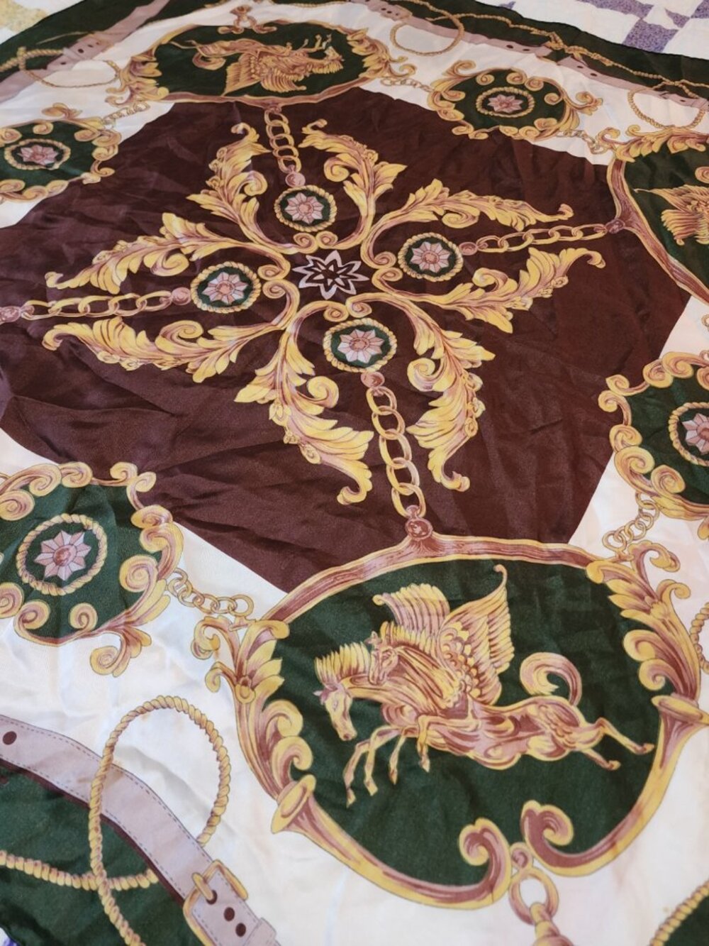 100% SILK scarf 34 inches x 34 inches